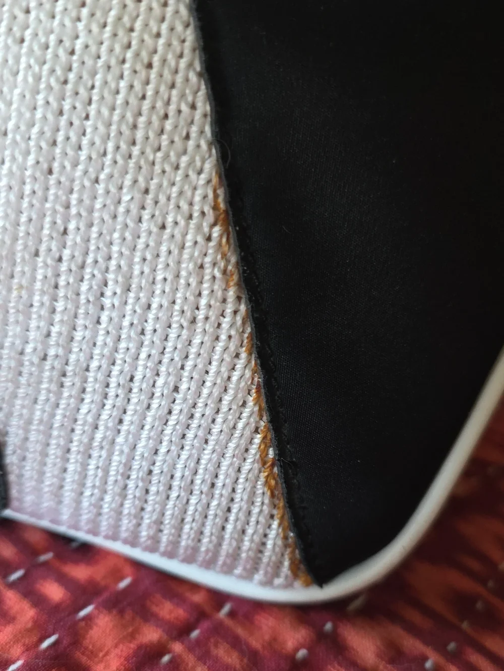 Sak Black and Cream Tote Bag with Letter A - Picture 8 of 9